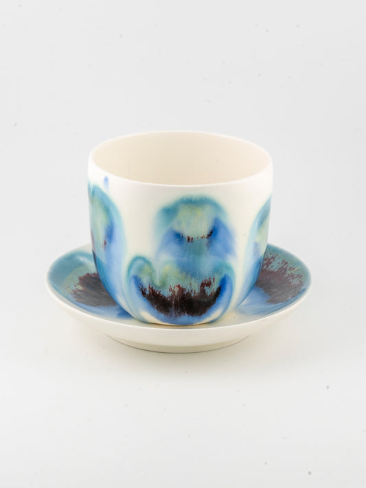 Ceramic Tumbler and Saucer Set