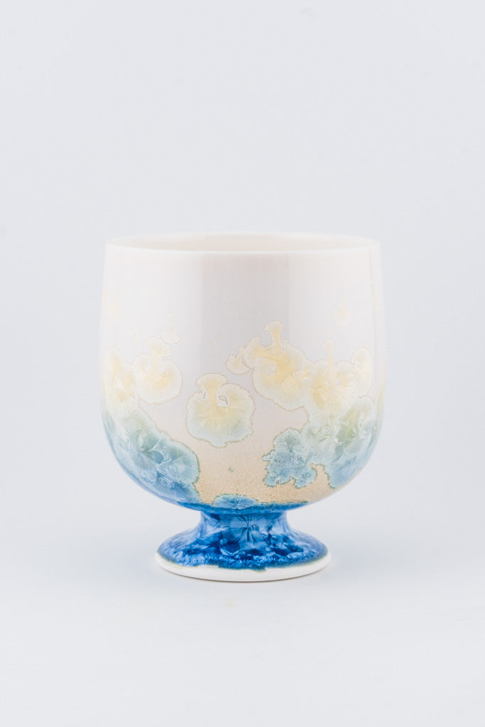 Crystalline Glaze Sake & Tea Cup (Blue)