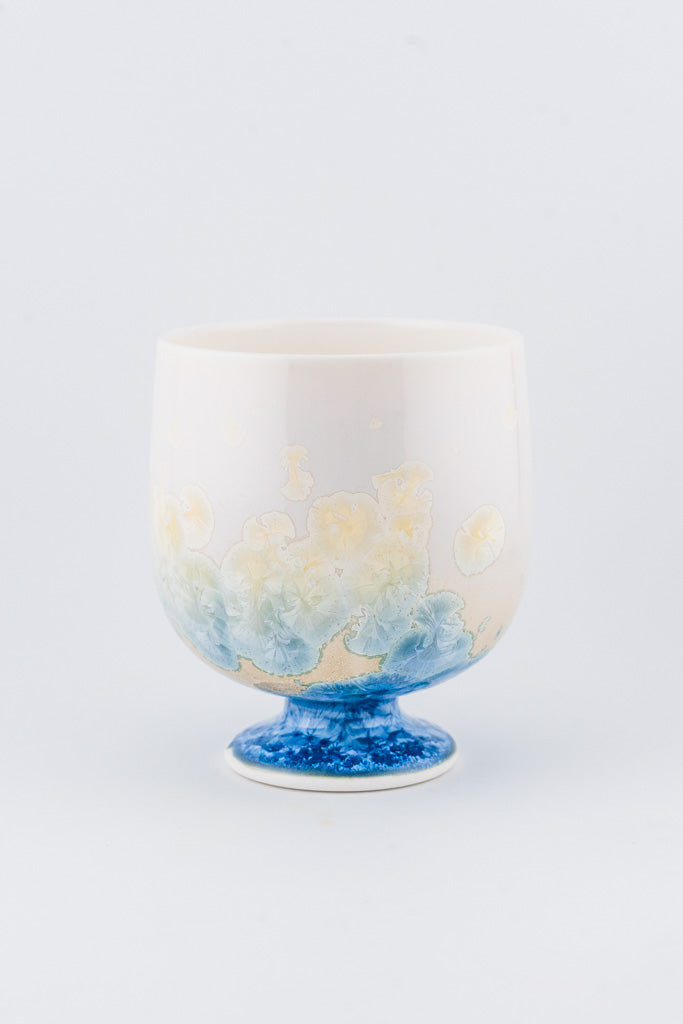 Crystalline Glaze Sake & Tea Cup (Blue)