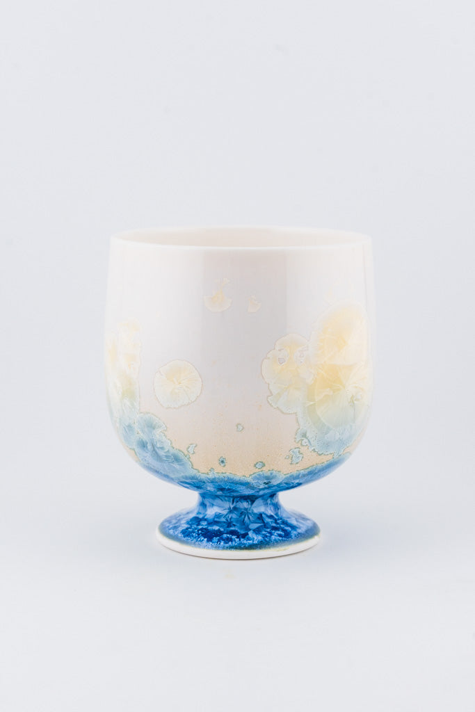 Crystalline Glaze Sake & Tea Cup (Blue)