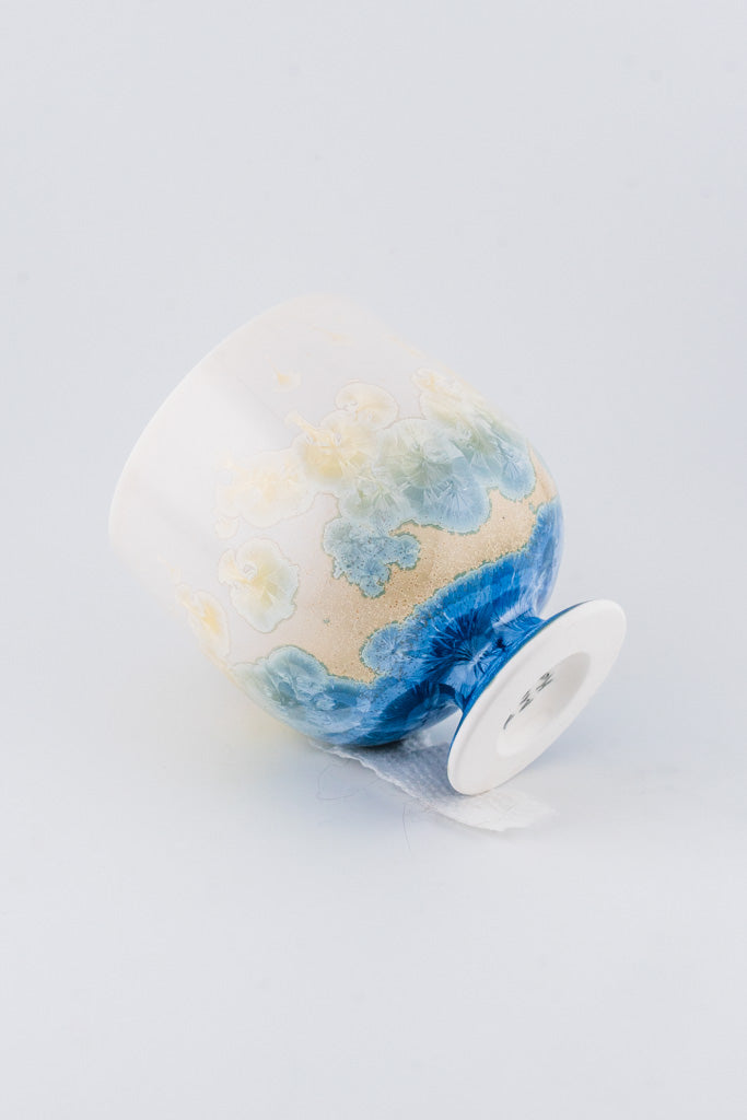 Crystalline Glaze Sake & Tea Cup (Blue)